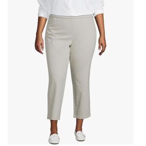 Land's End Women's NWOT Light Tan Pull-On Mid-Rise Cropped Chinos Size 18